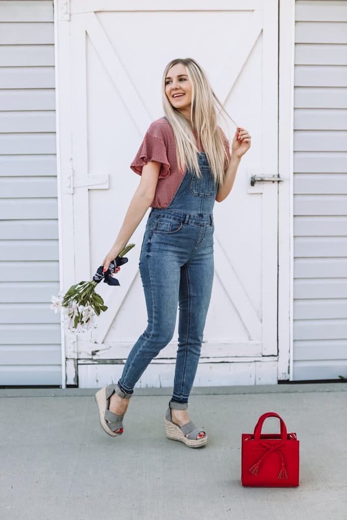 4th of July outfit featuring overalls