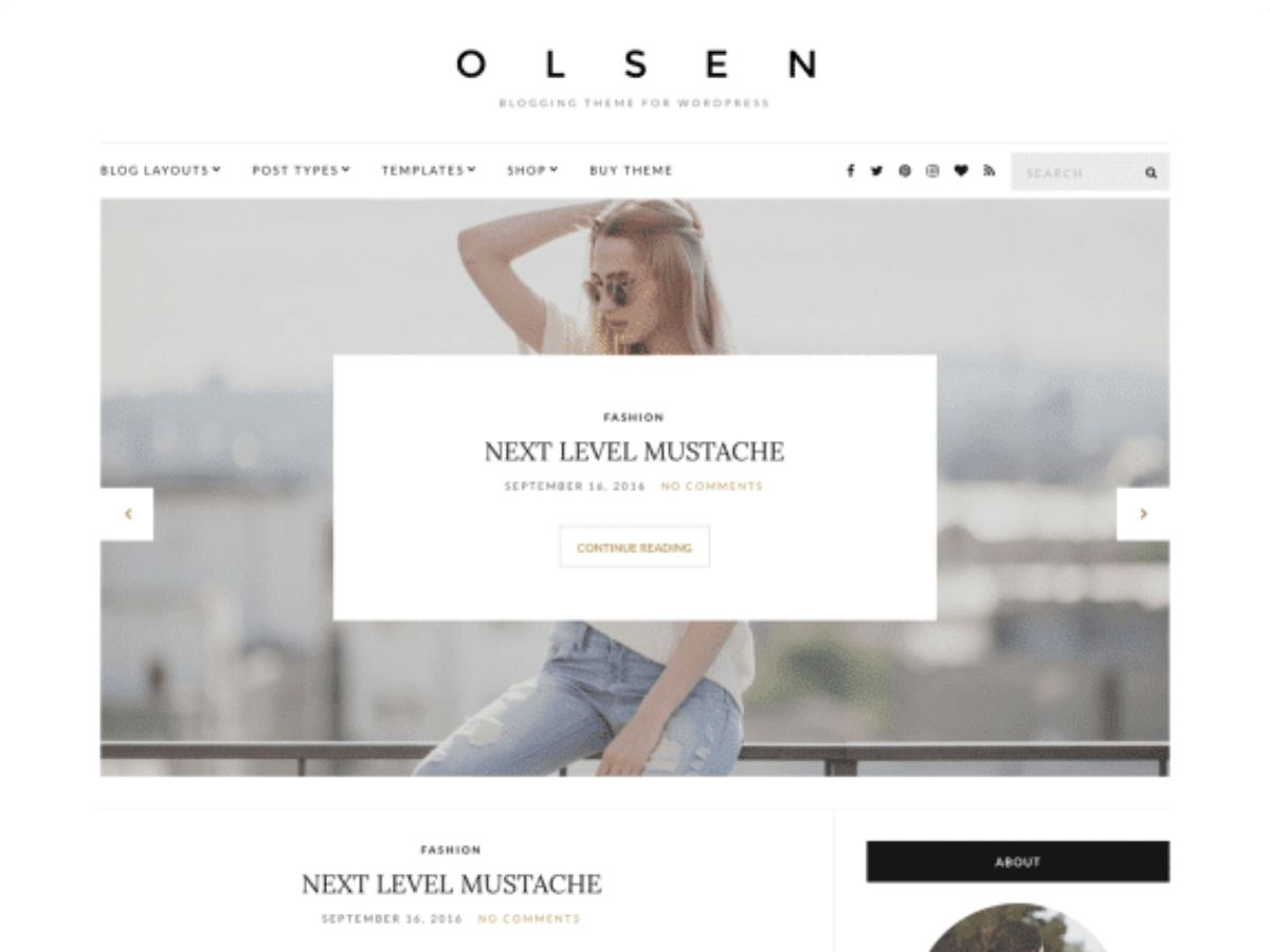 Olsen light free wordpress theme