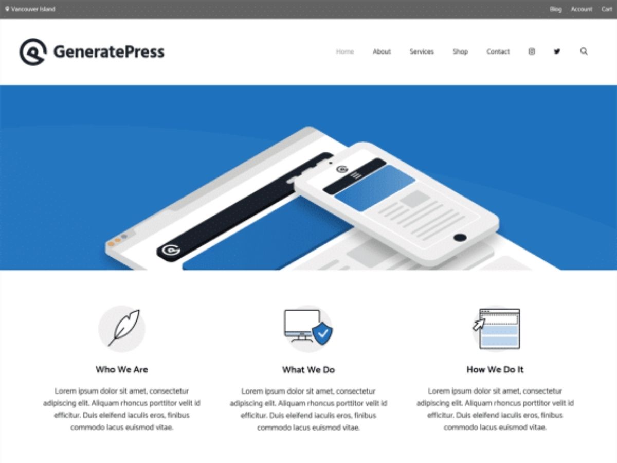 Generate Press free WordPress theme