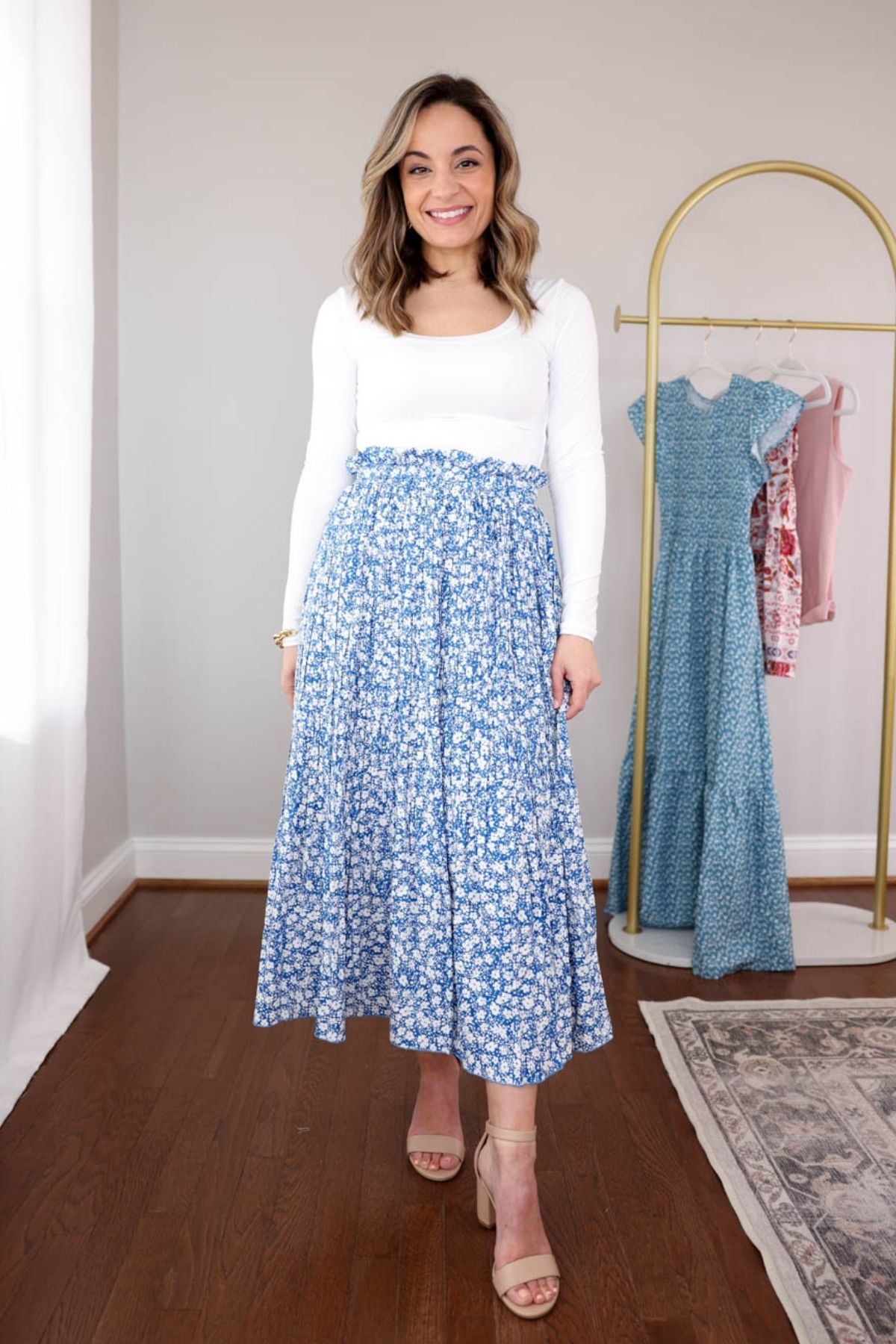 Blue Maxi Skirt Outfit

