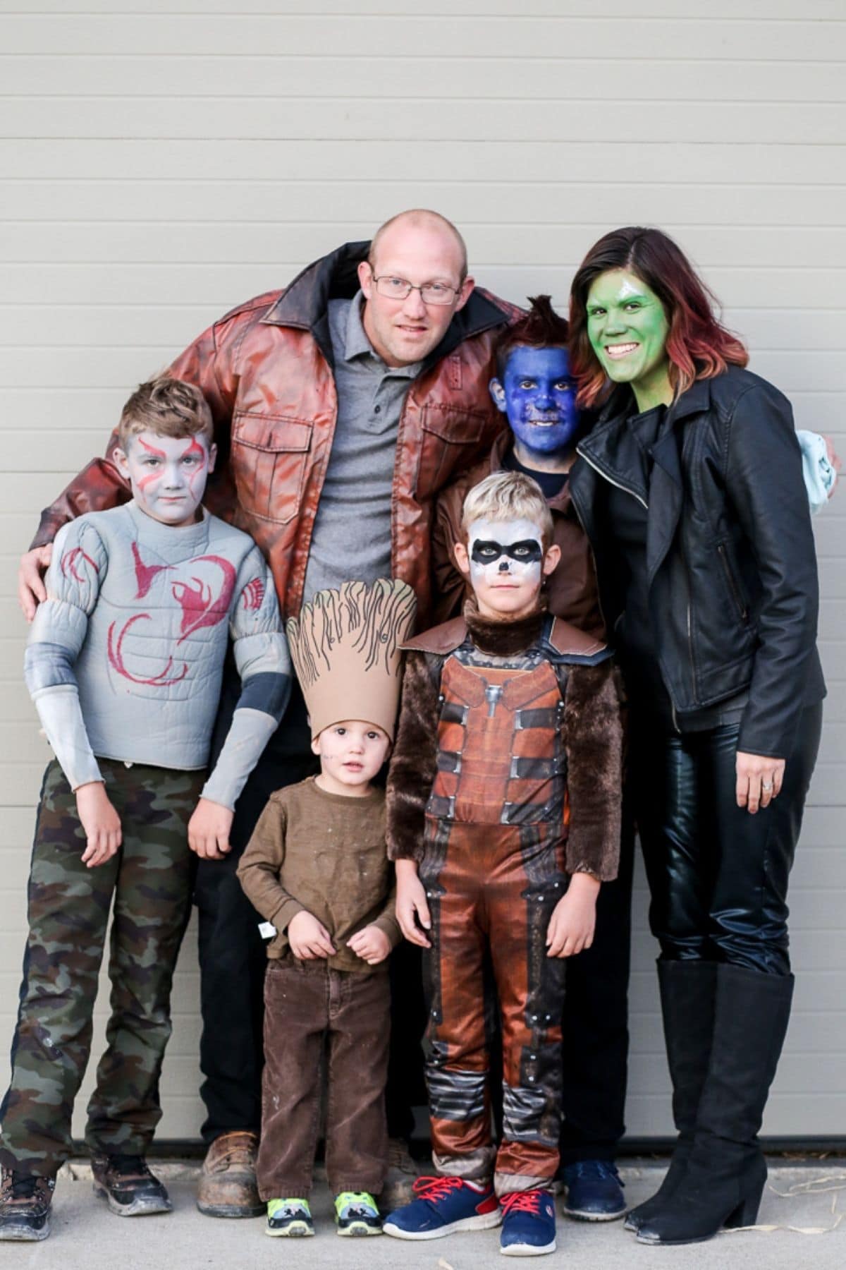 family dressed up as characters from Guardians of the Galaxy