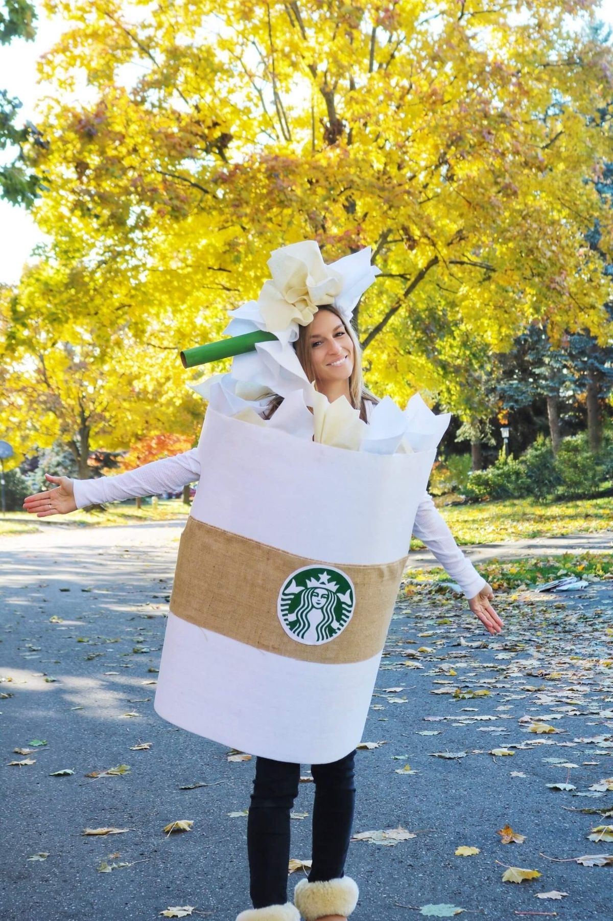 modest starbucks drink costume