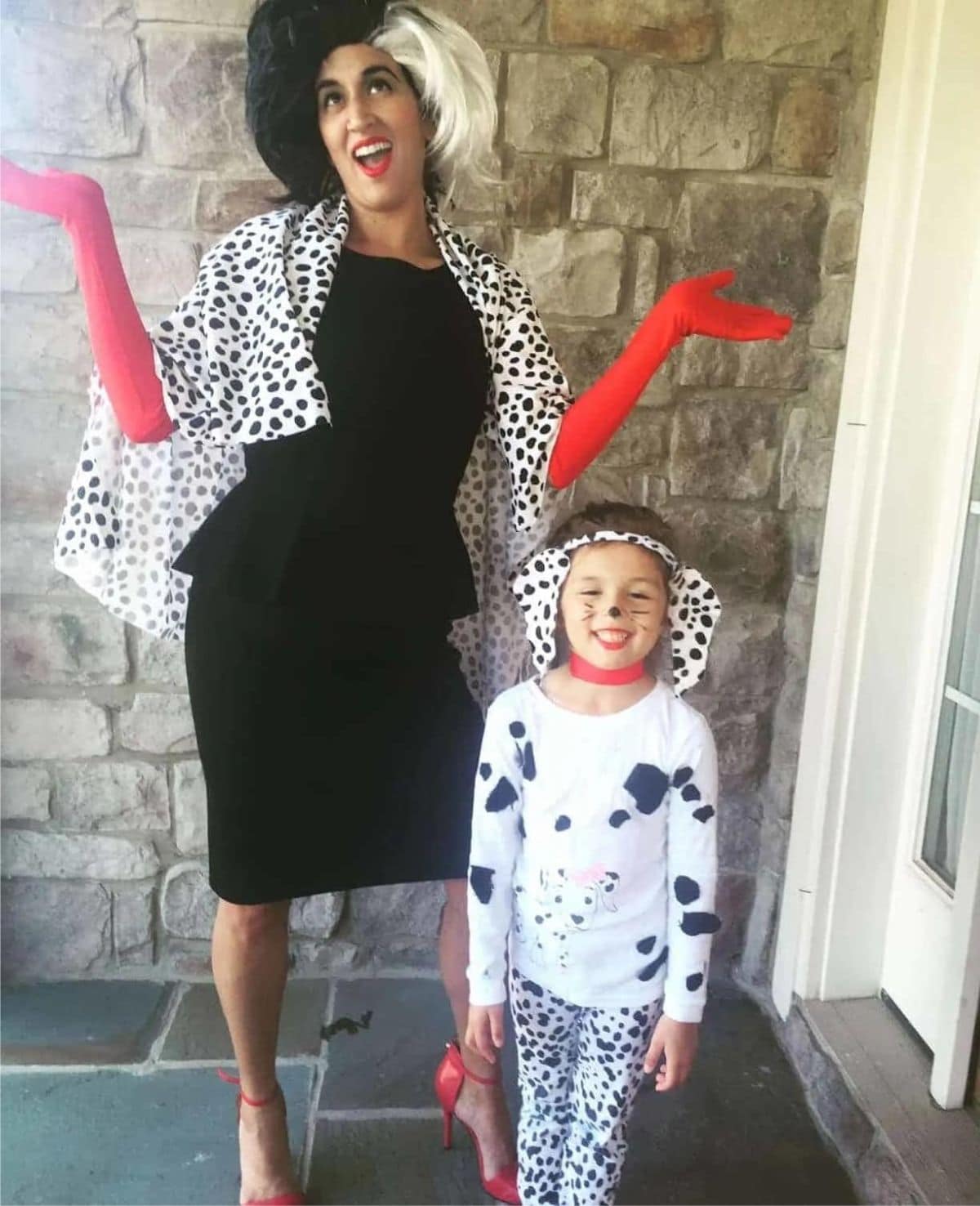 Cruella De Vil and Dalmation costumes