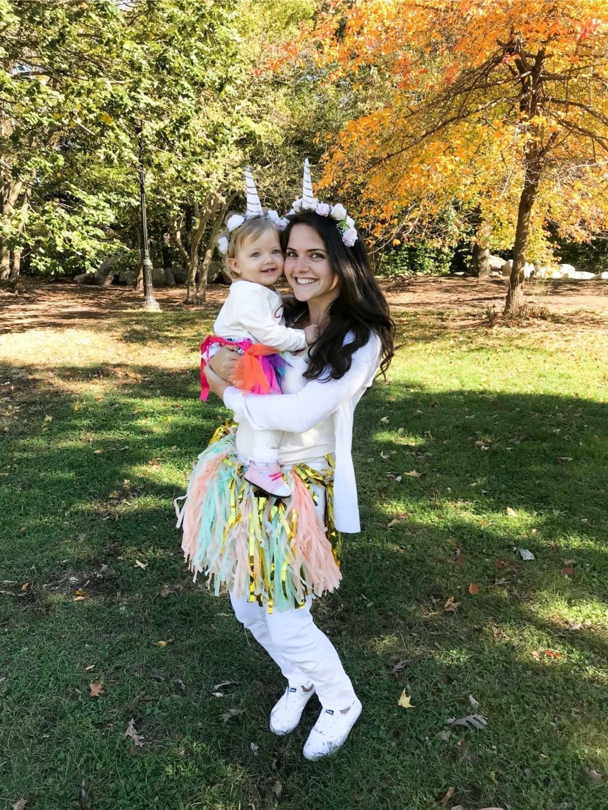 mother and daughter dressed up as unicorns