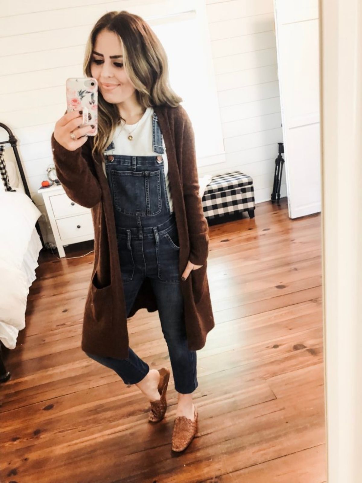 styling cardigan with overalls