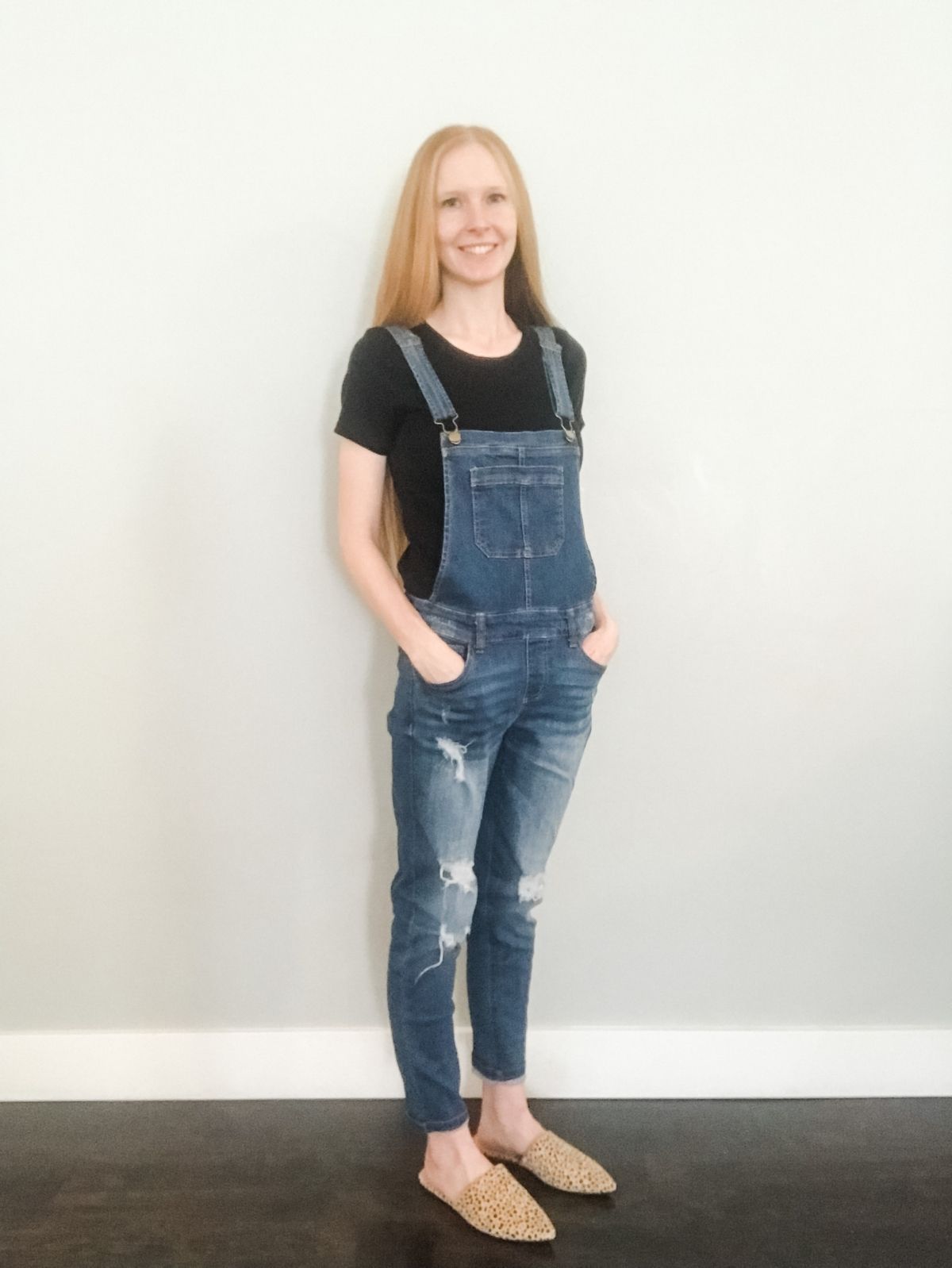 styling overalls with black shirt