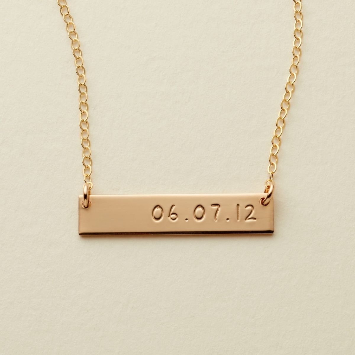 personalized date bar necklace