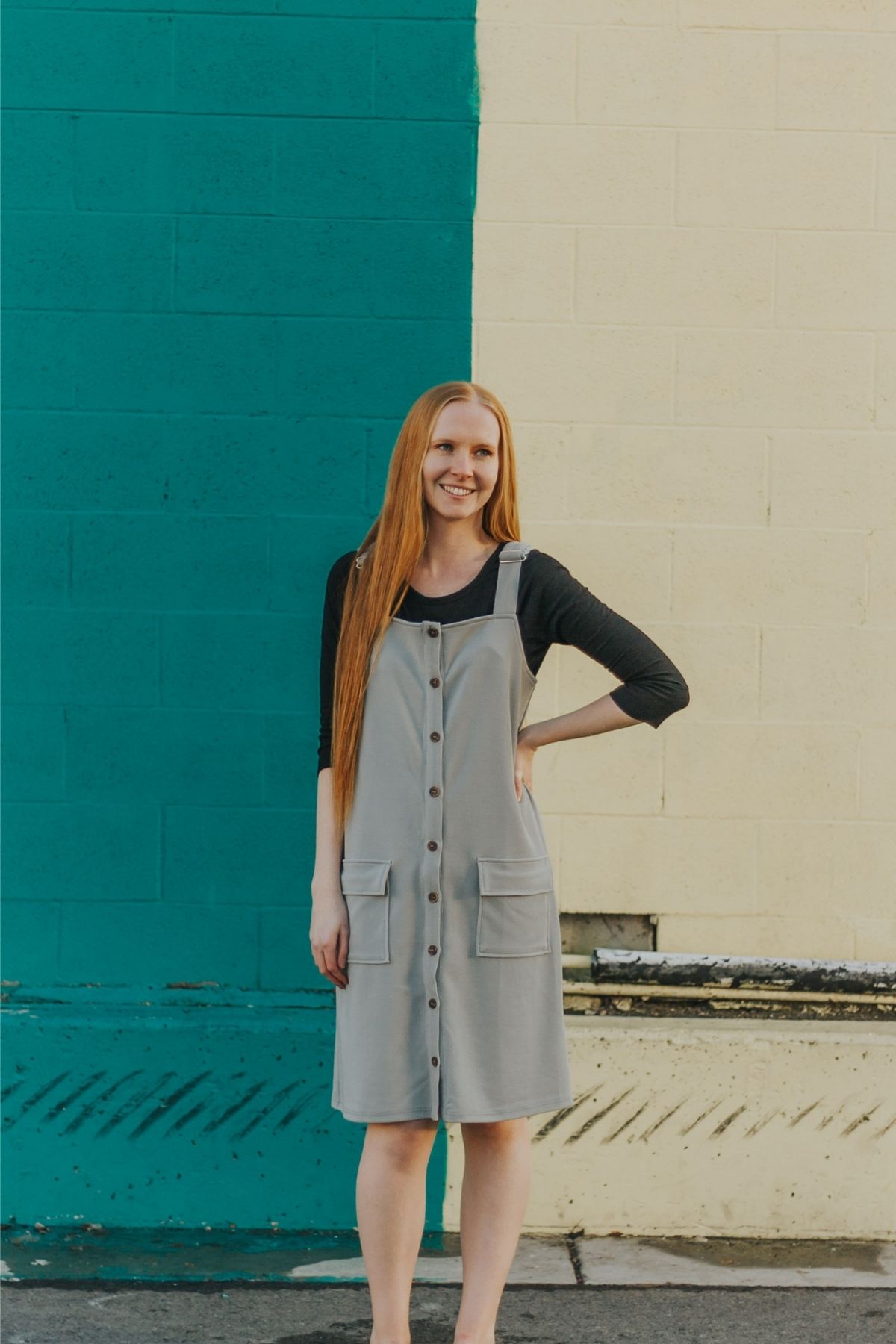 grey jumper dress outfit