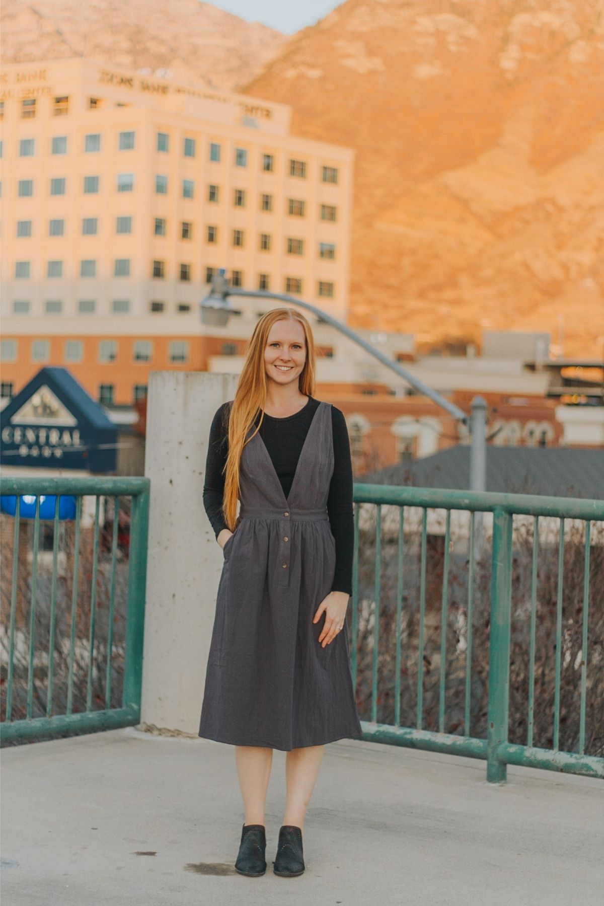 jumper dress with black shirt