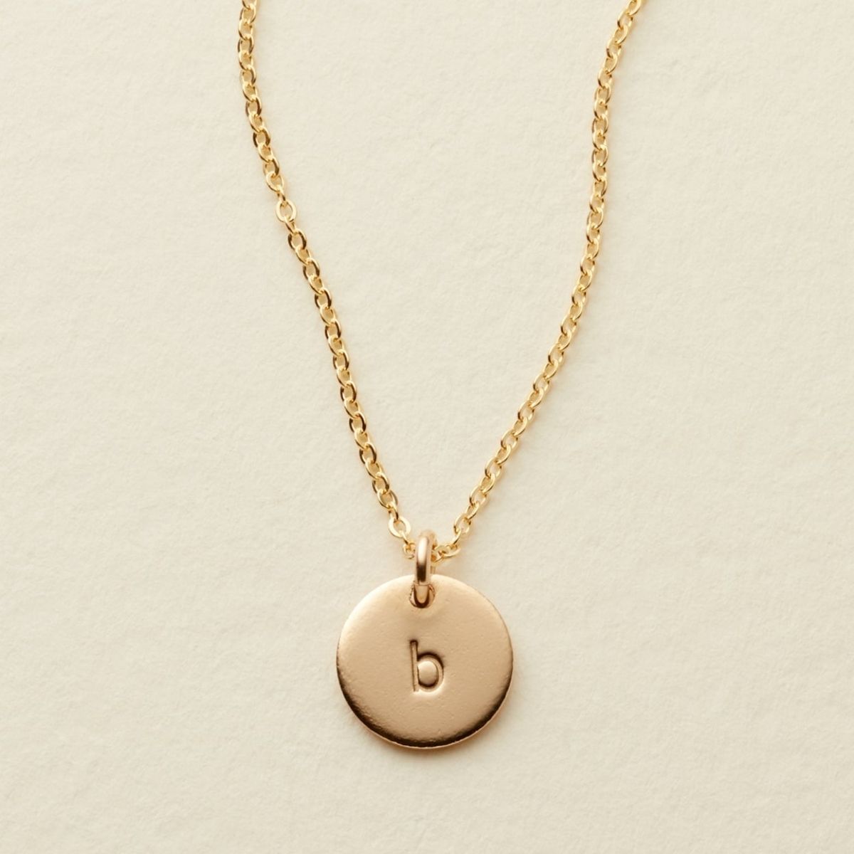 personalized initial disc necklace for women