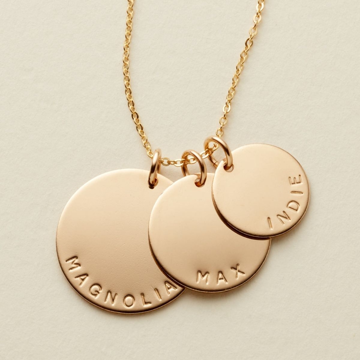 personalized name disc necklace