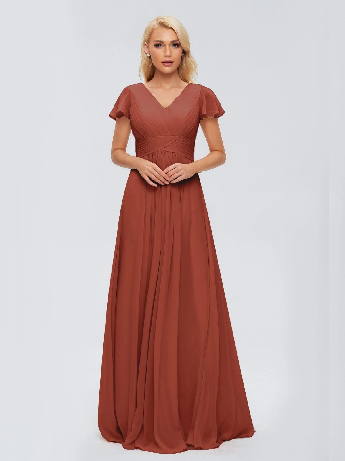 rust colored bridesmaid dress