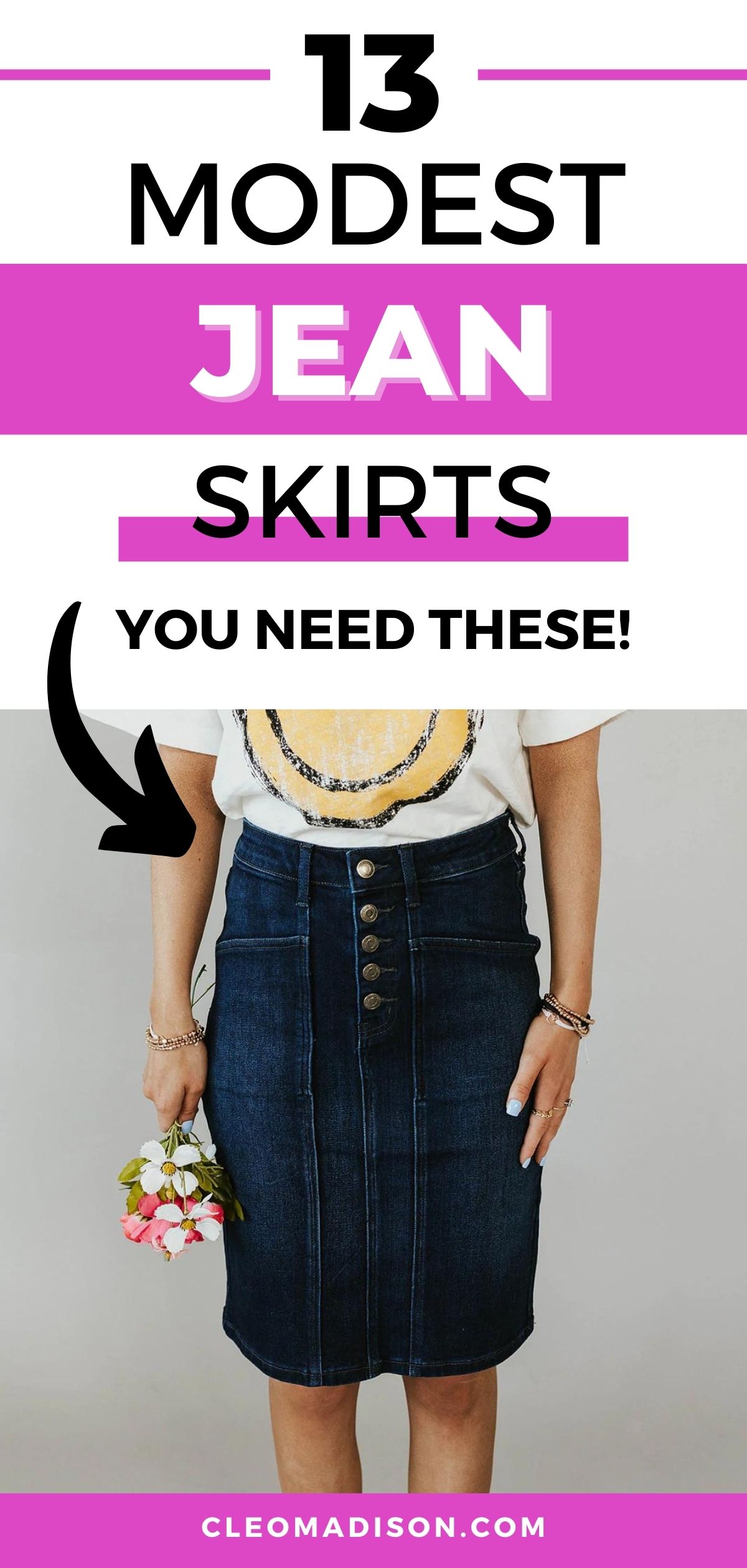 modest jean skirts