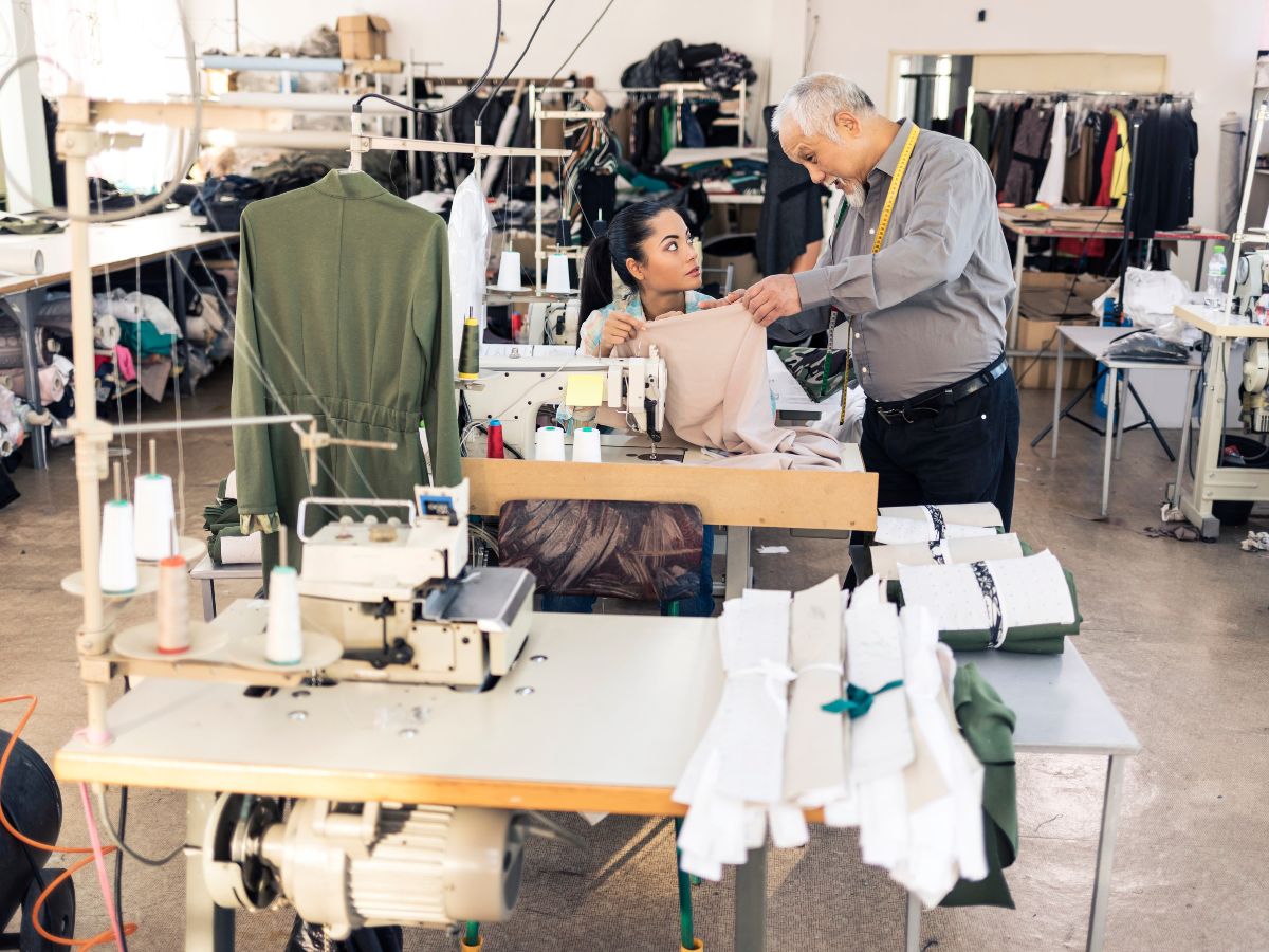 clothing worker making clothes