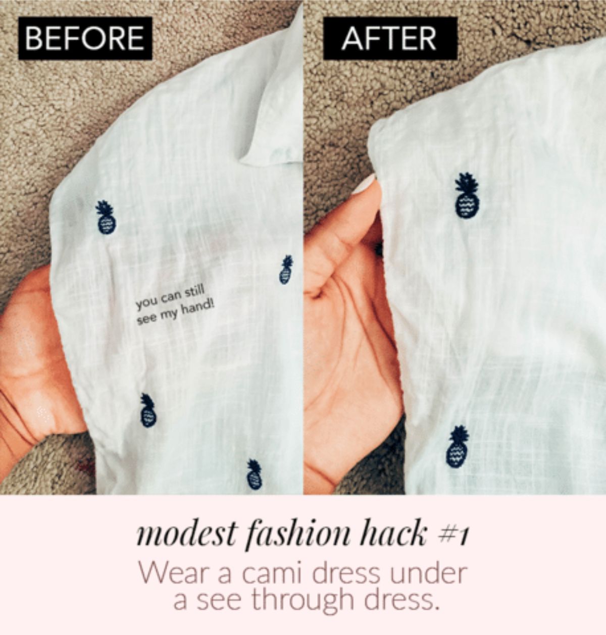 How to turn a sheer dress into a modest dress