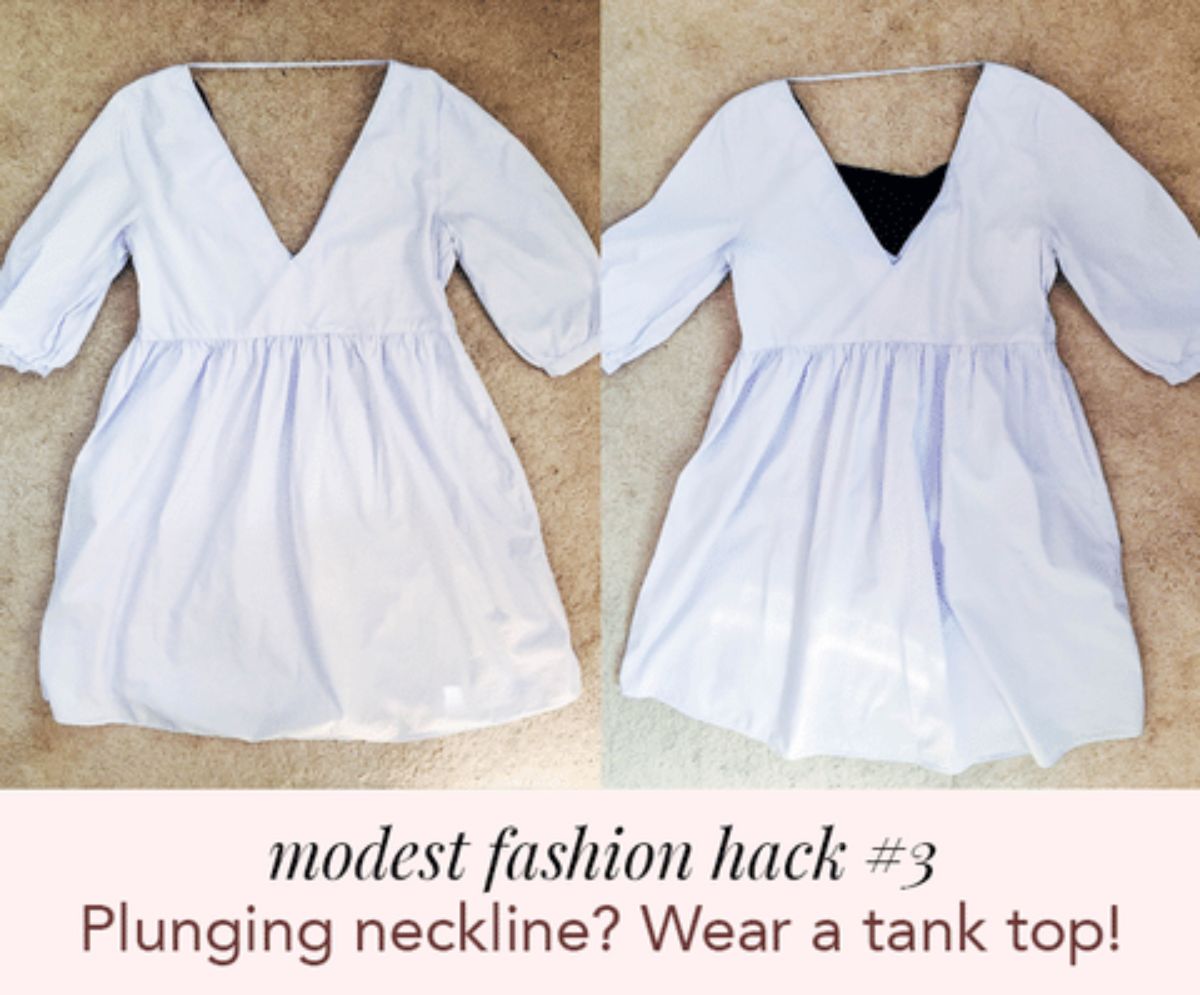 Layer an immodest dress with a tank top to make it modest