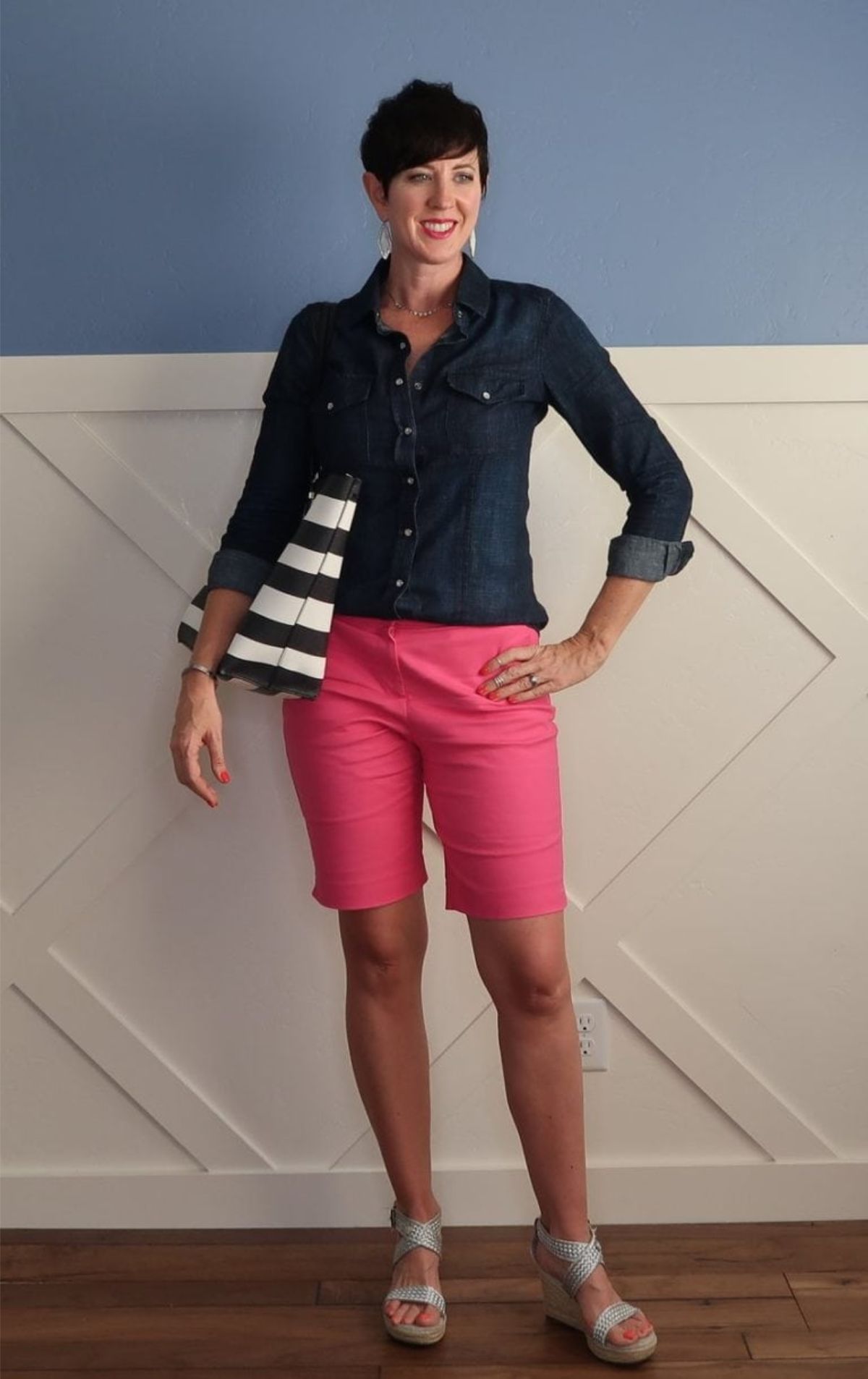 styling pink bermuda shorts