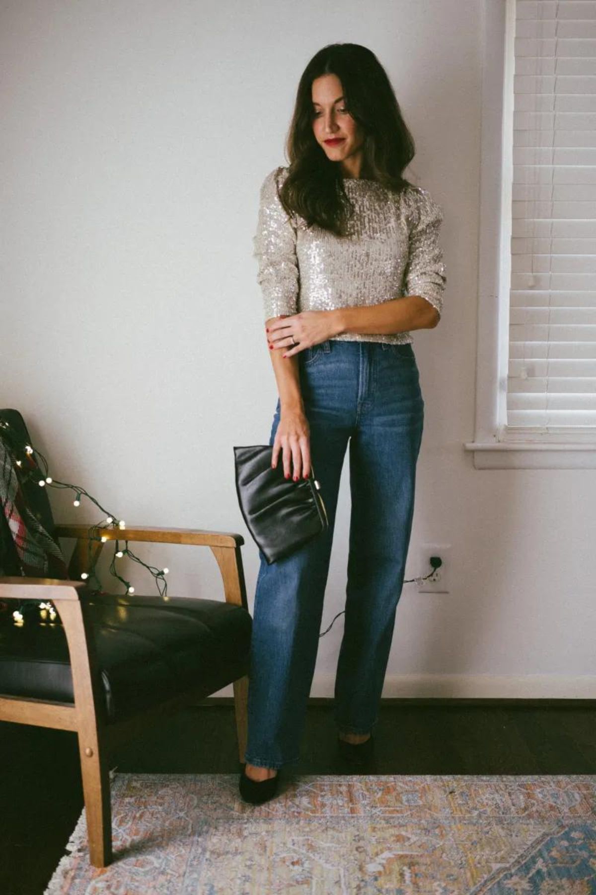 Sequin Top With Jeans