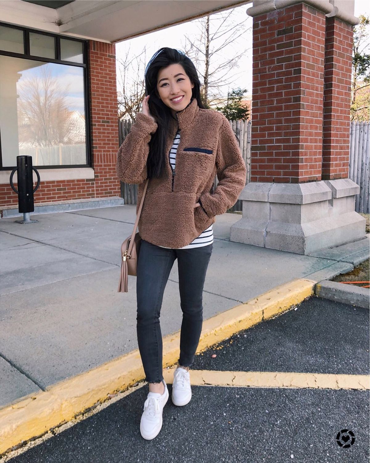 Fall Outfit With A Sherpa