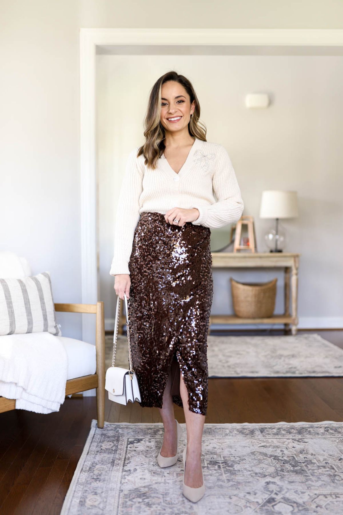 Sequin Skirt Christmas Outfit