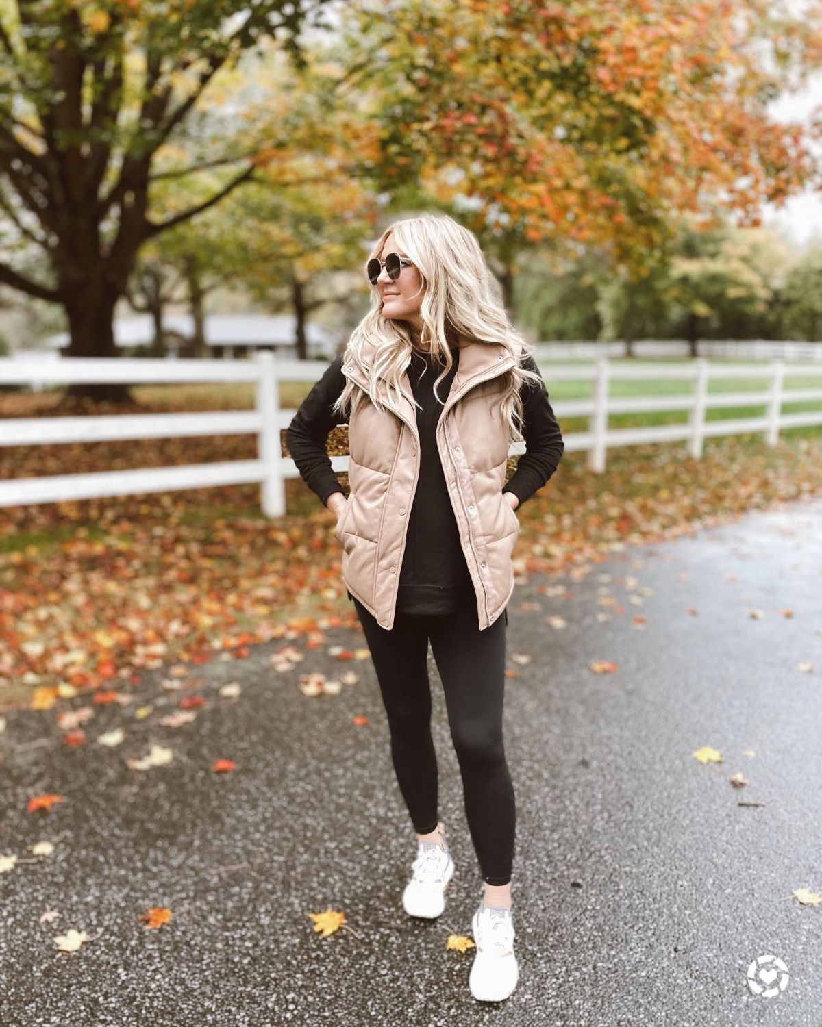 Tan Puffer Vest Outfit
