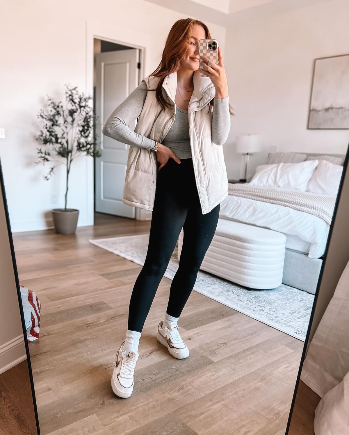 Vest And Leggings Outfit