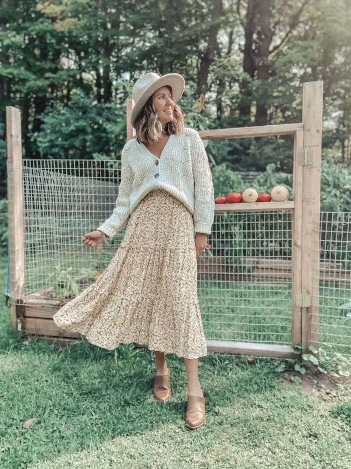 Cropped Cardigan With A Skirt Outfit