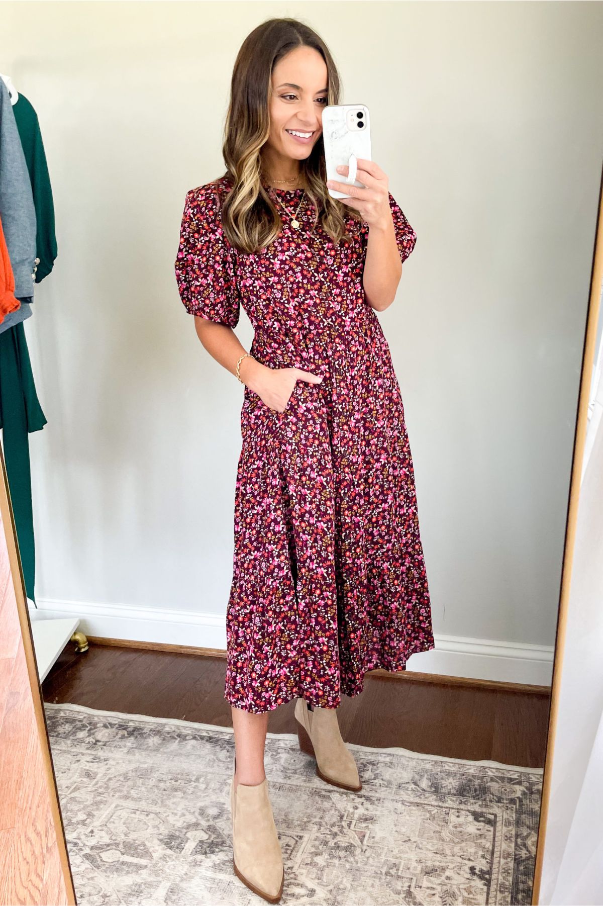 Pink Floral Dress Outfit