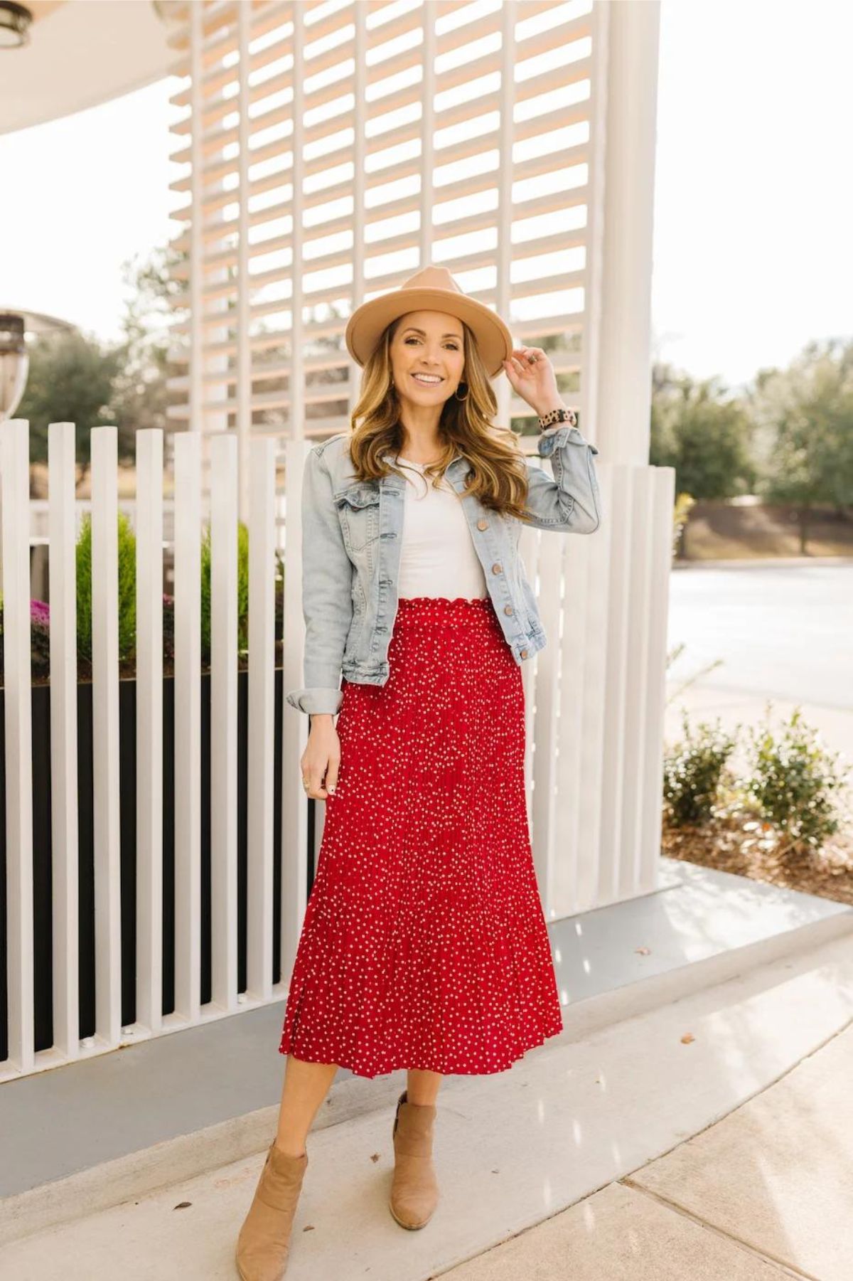 Polka Dot Skirt Outfit