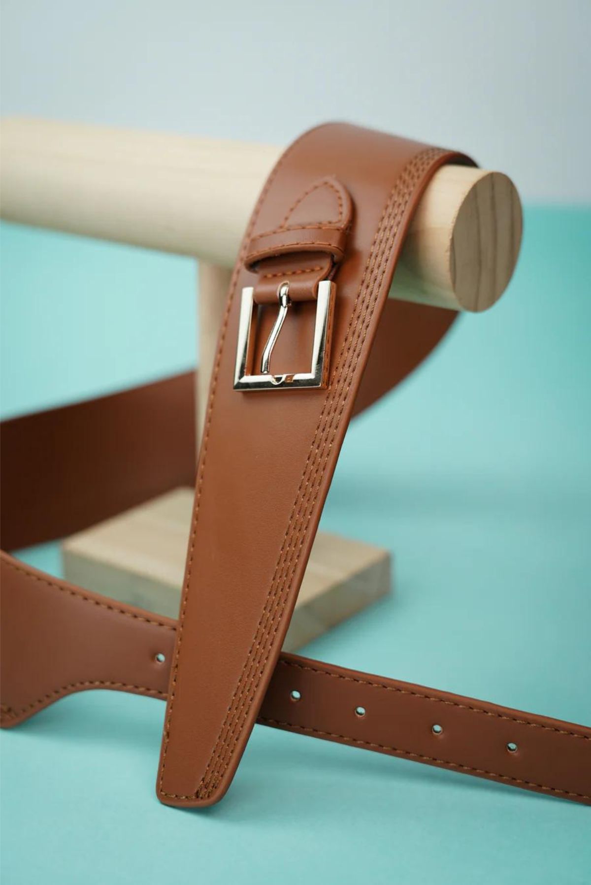 brown leather belt