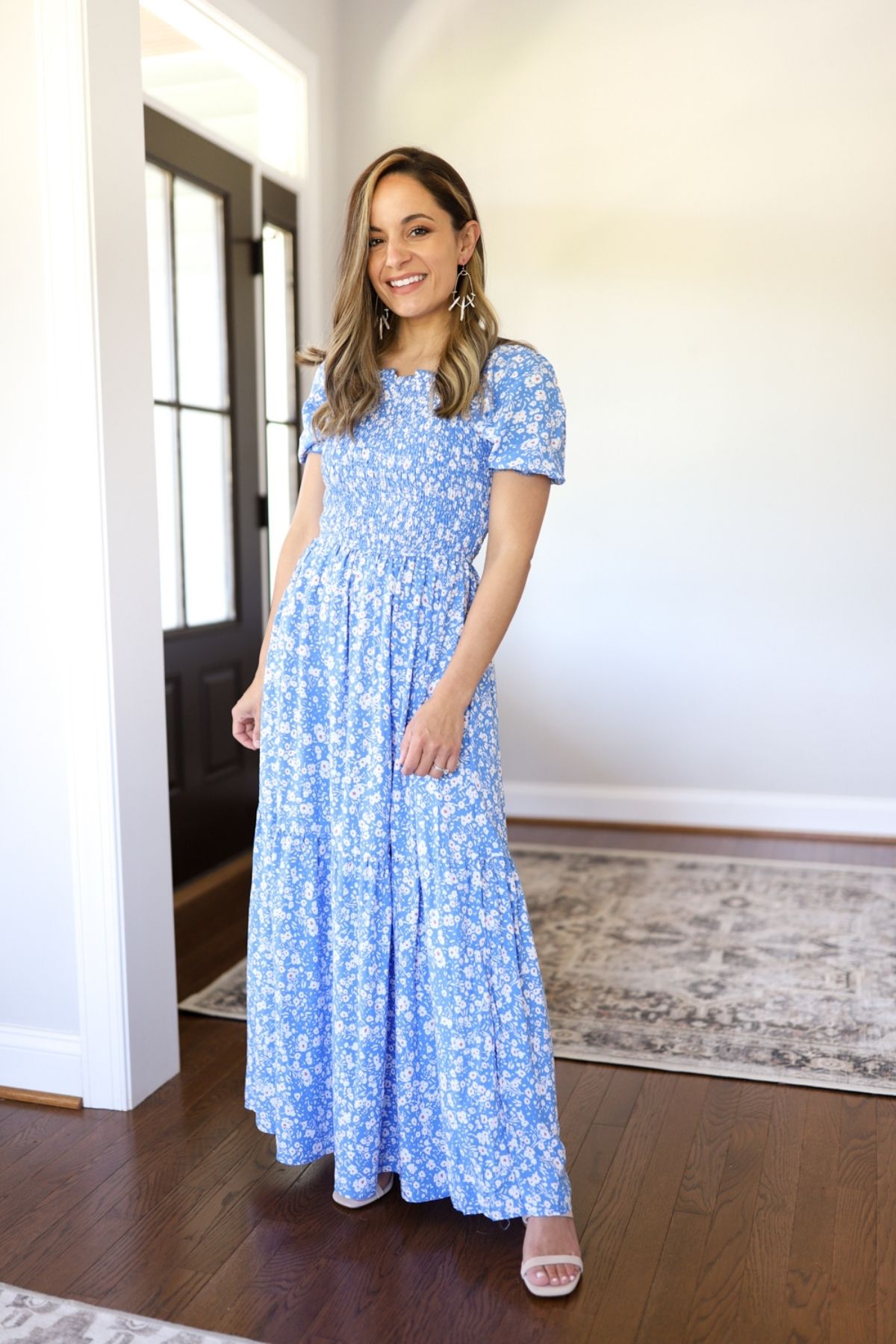 Blue Floral Dress Outfit