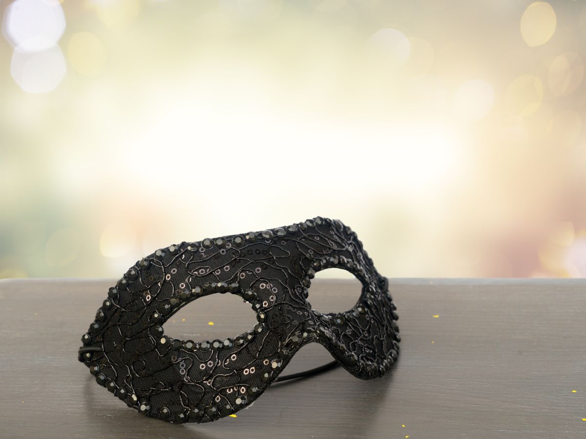 black sequin Masquerade Mask