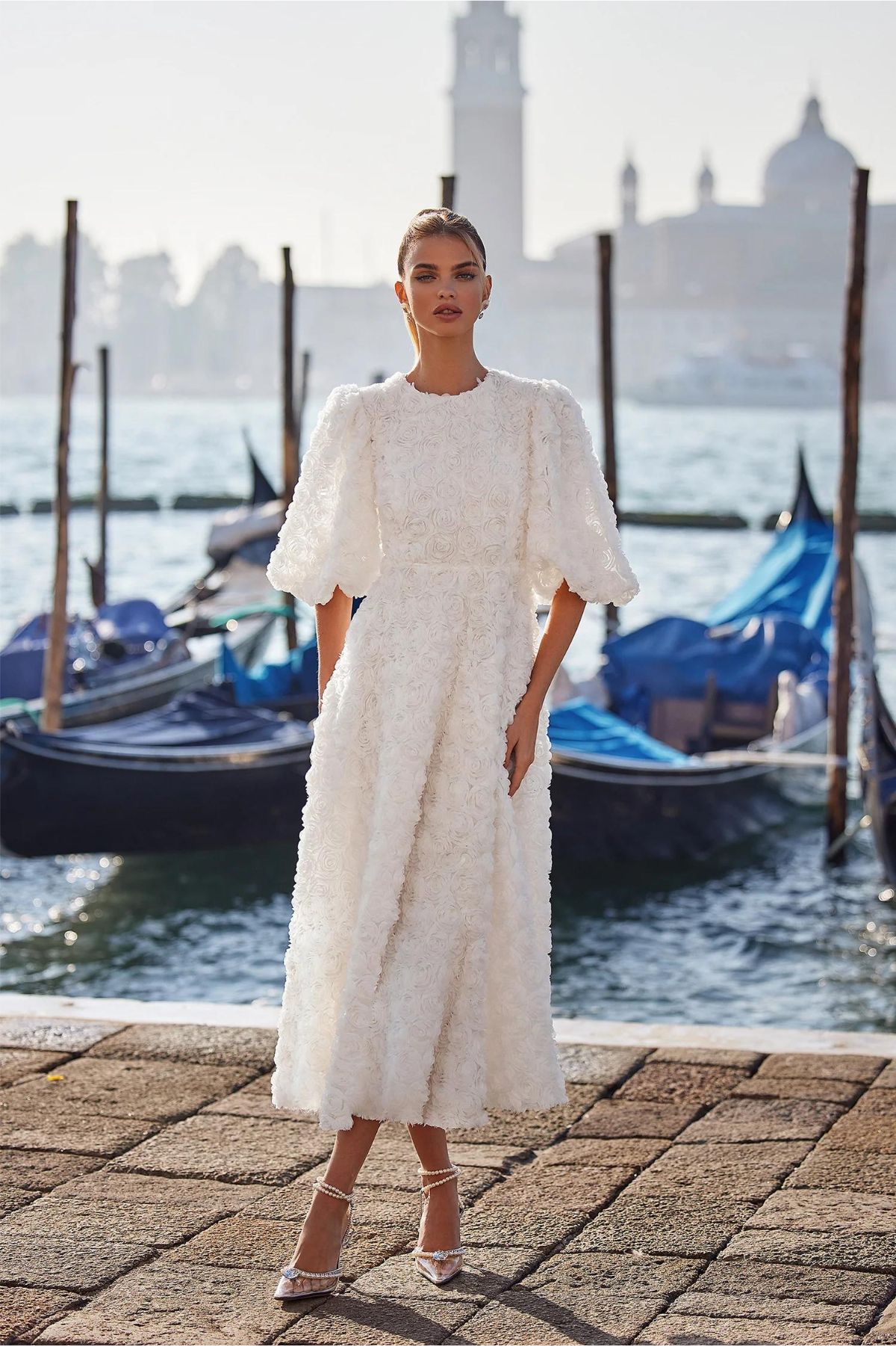 beautiful white a-line dress
