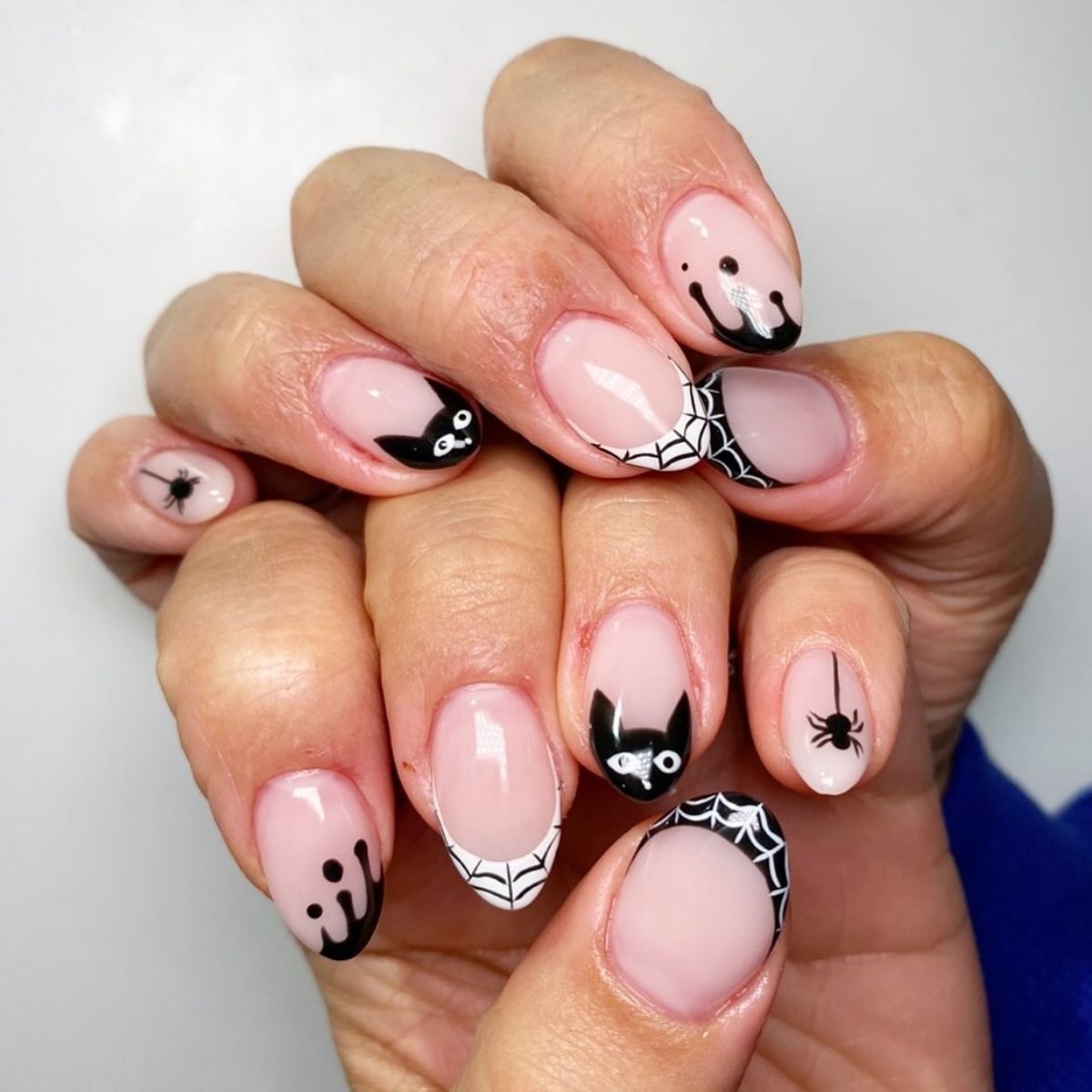 Black and White Tips Nails