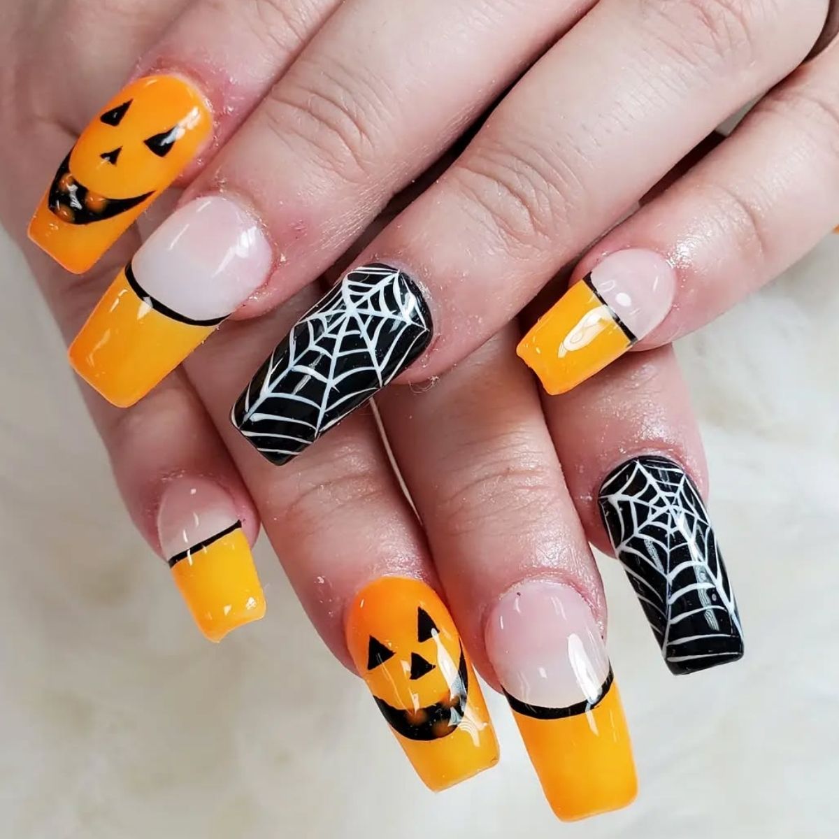 Classic Jack-O-Lantern Nails