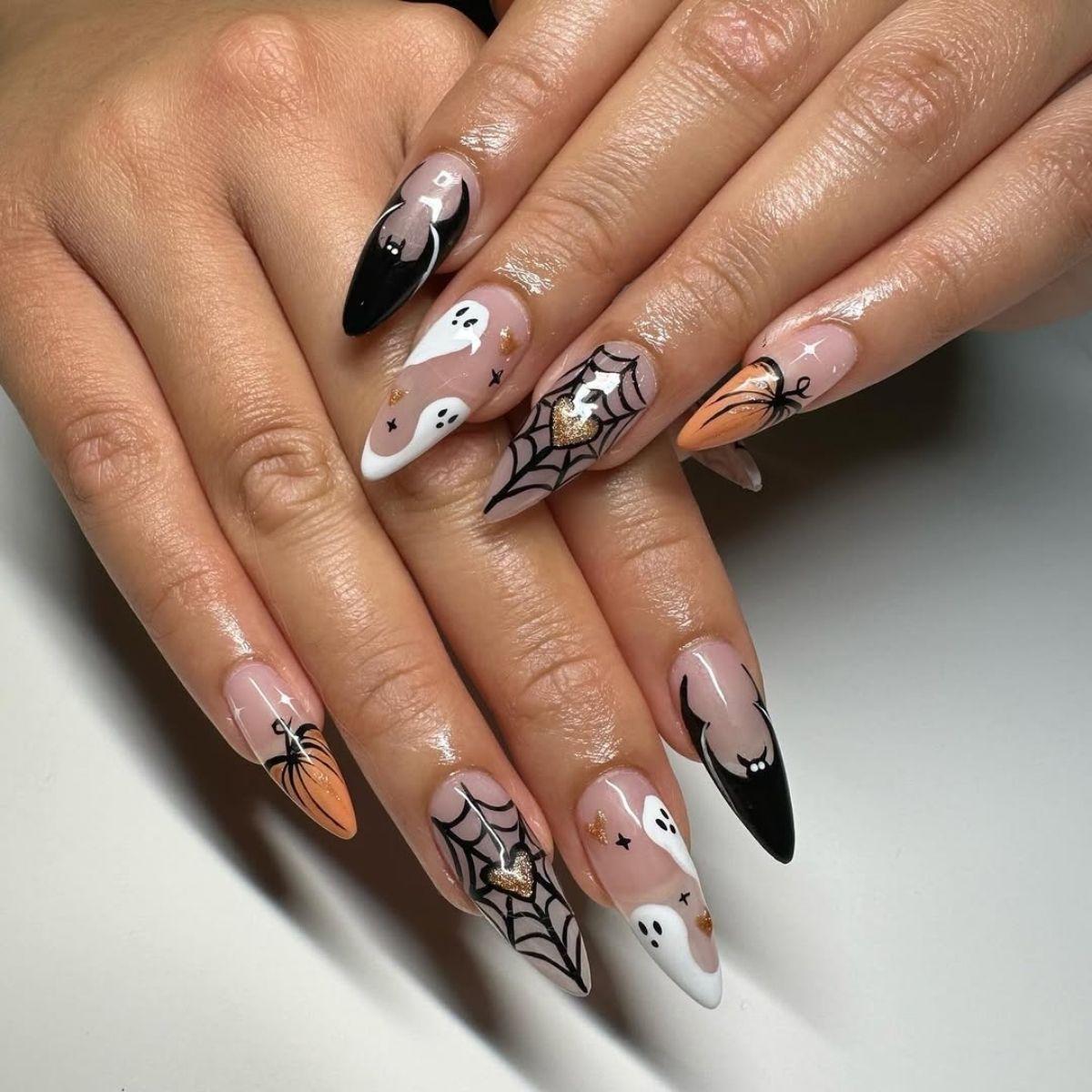 Cool Pointy Halloween Nails