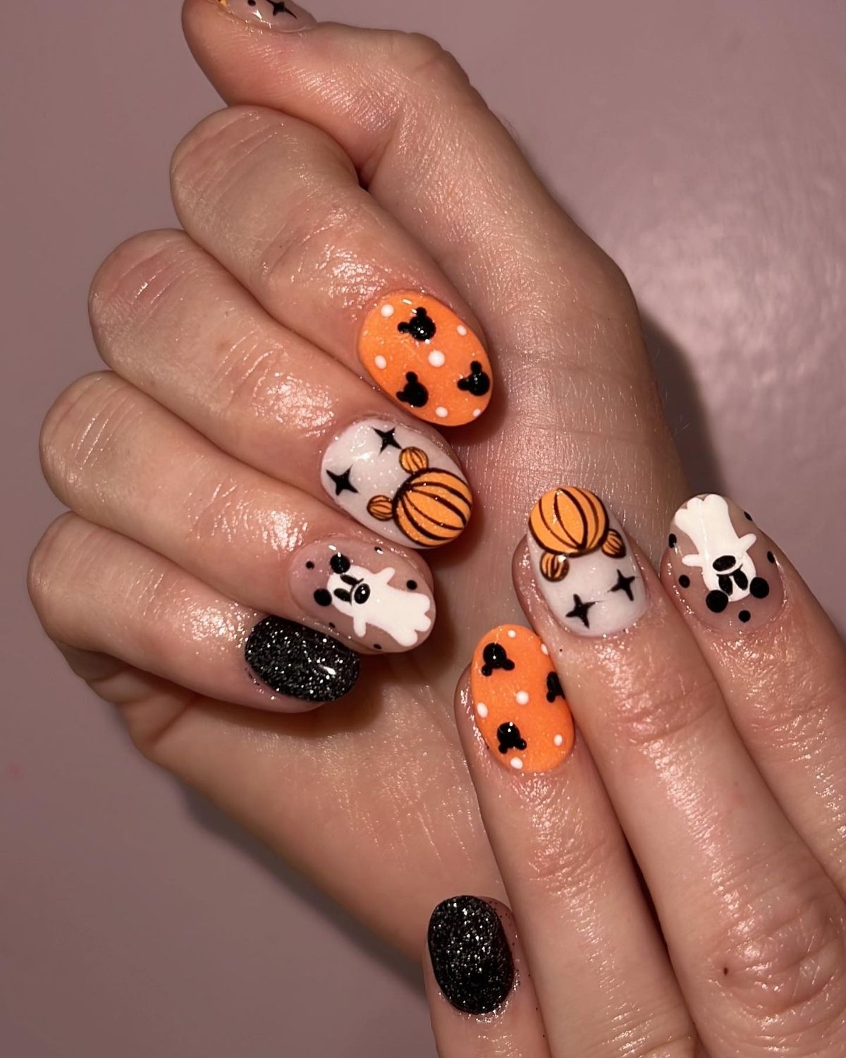 Cute Mickey Halloween Nails