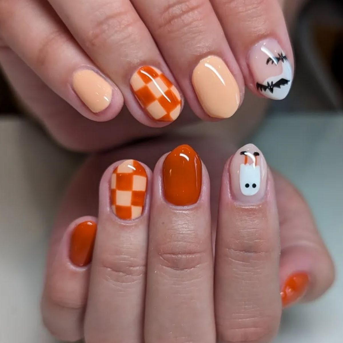 Fall Checkered Nails