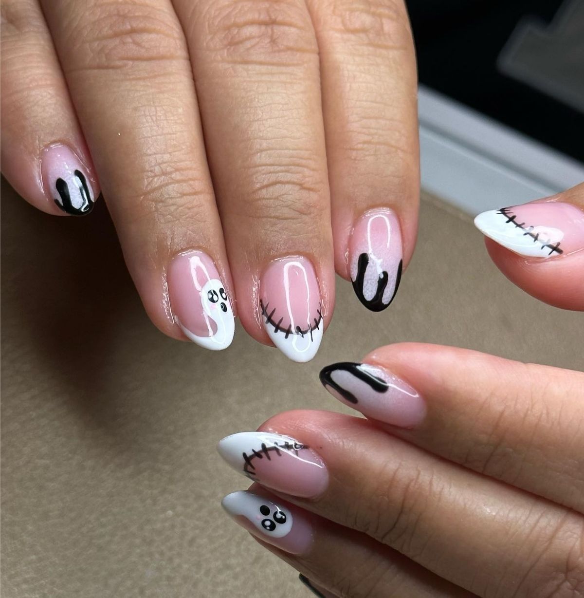 Halloween French Tips Nails