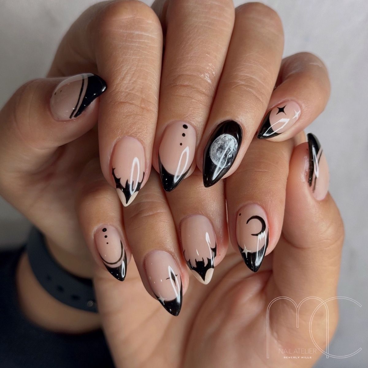 Halloween Moon Nails