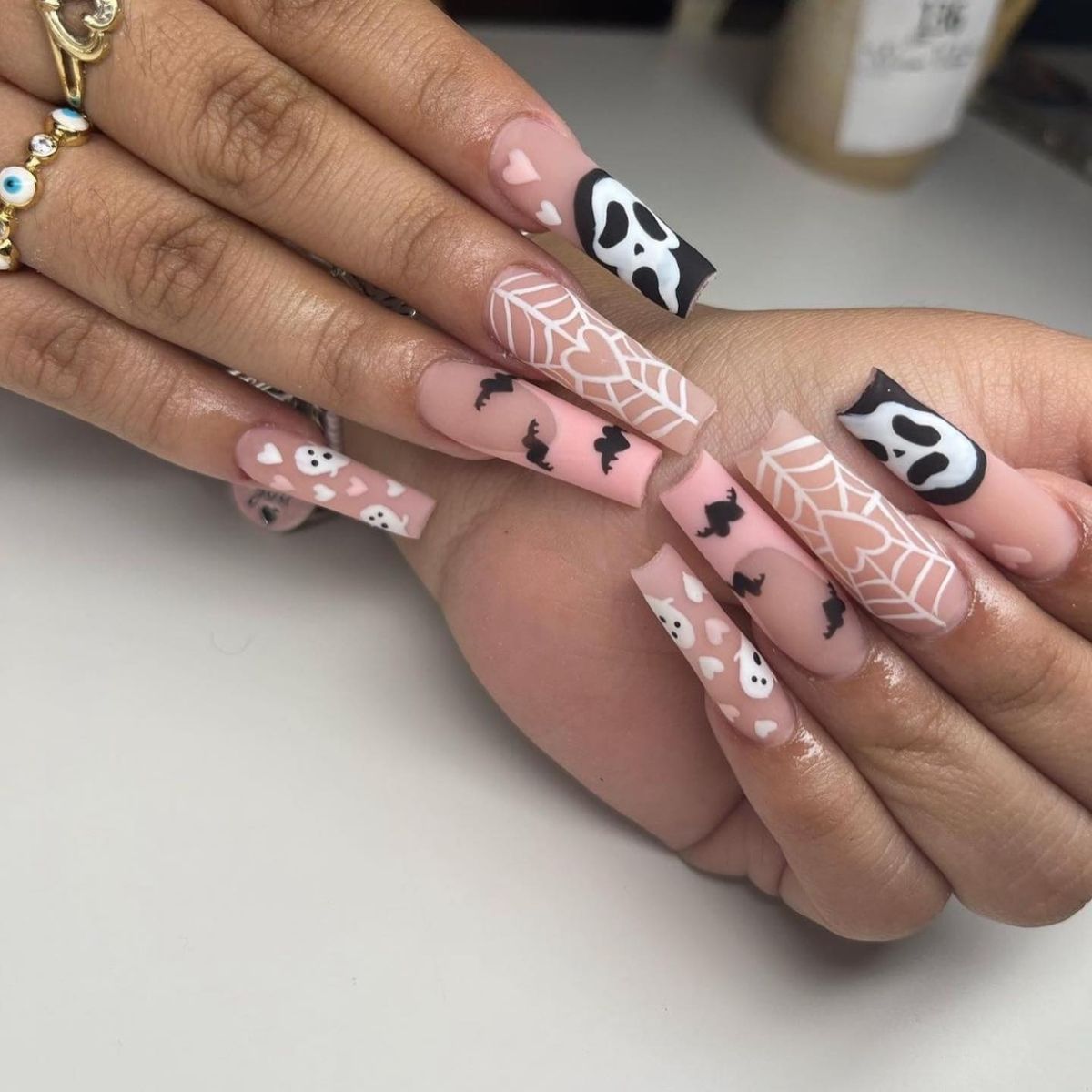 Long Square Halloween Nails