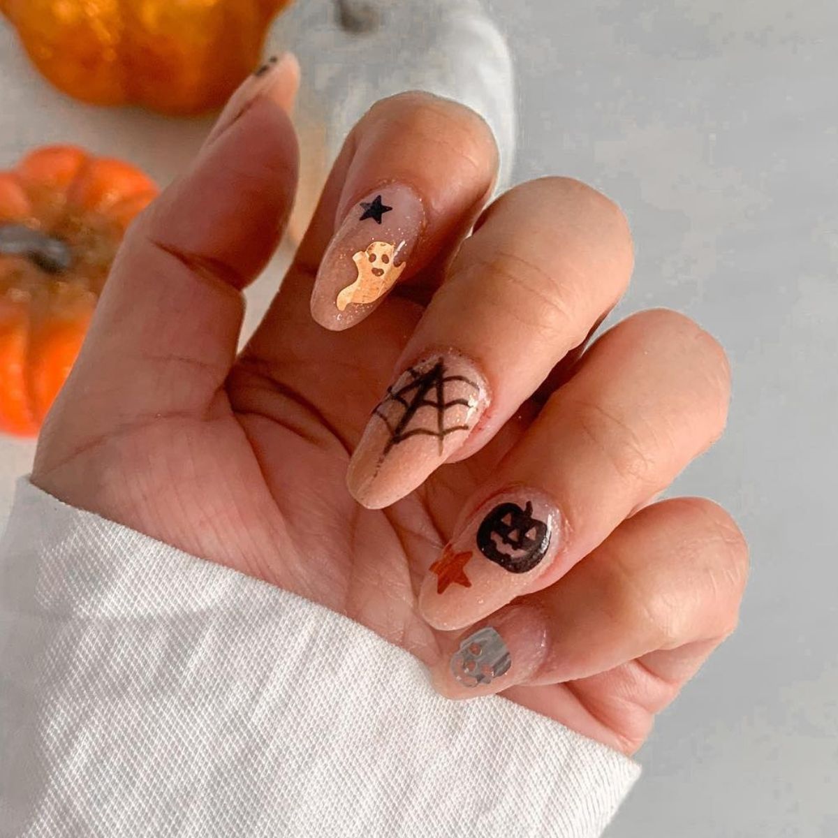 Neutral Halloween Nails