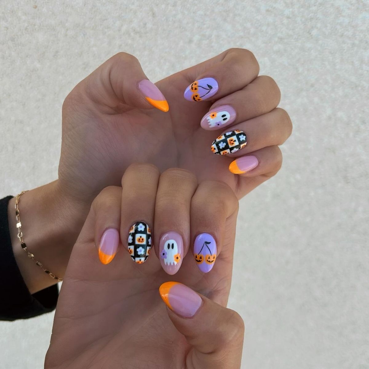 Pumpkin Cherry Nails