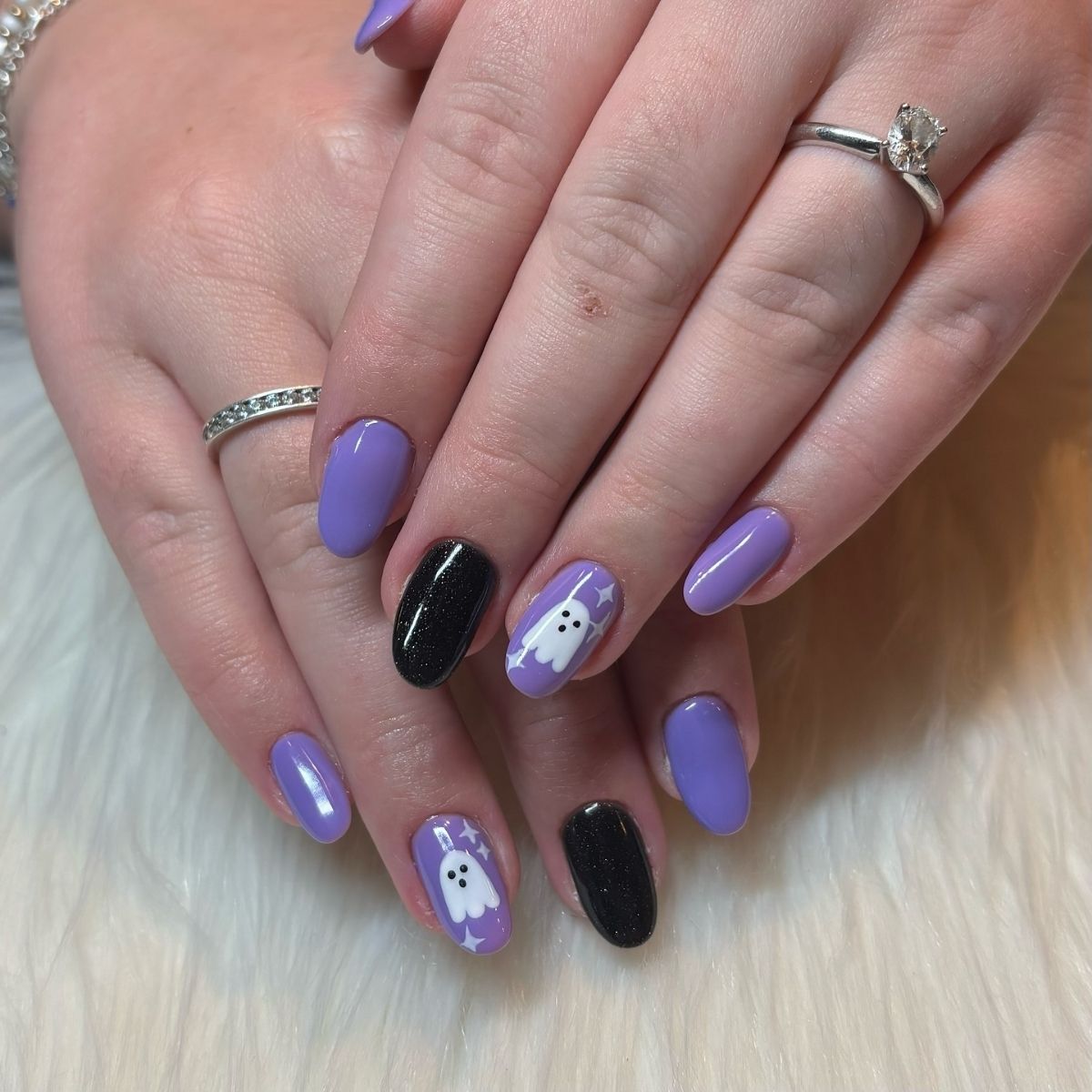 Round Purple Nails
