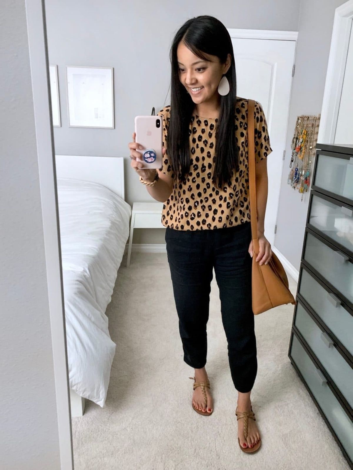 Linen Pants With A Leopard Print Top