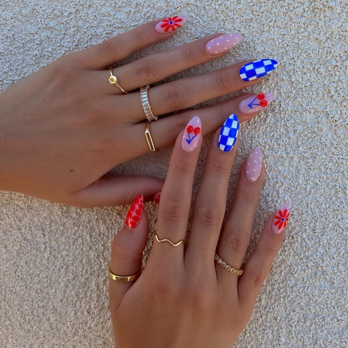 Long Retro Nails for the 4th