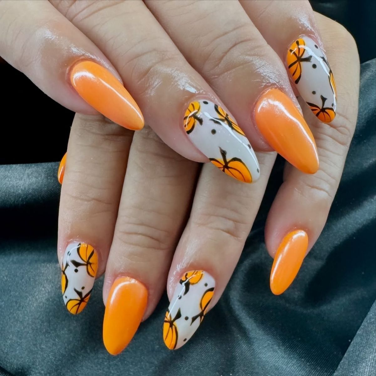 Bright Pumpkin Nails