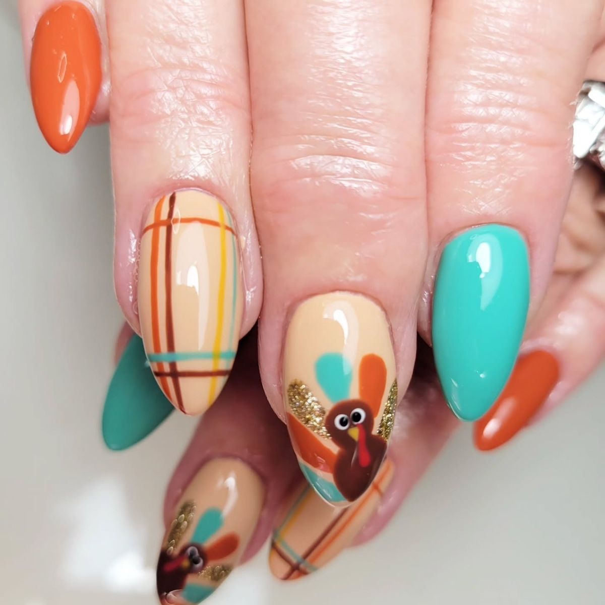Colorful Turkey Nails
