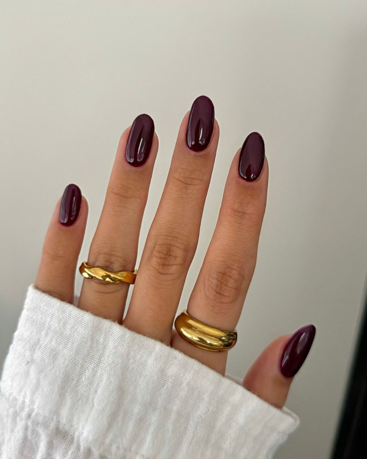 Dark Purple Round Nails