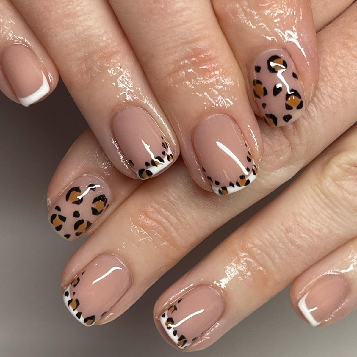 Leopard Tips Nails